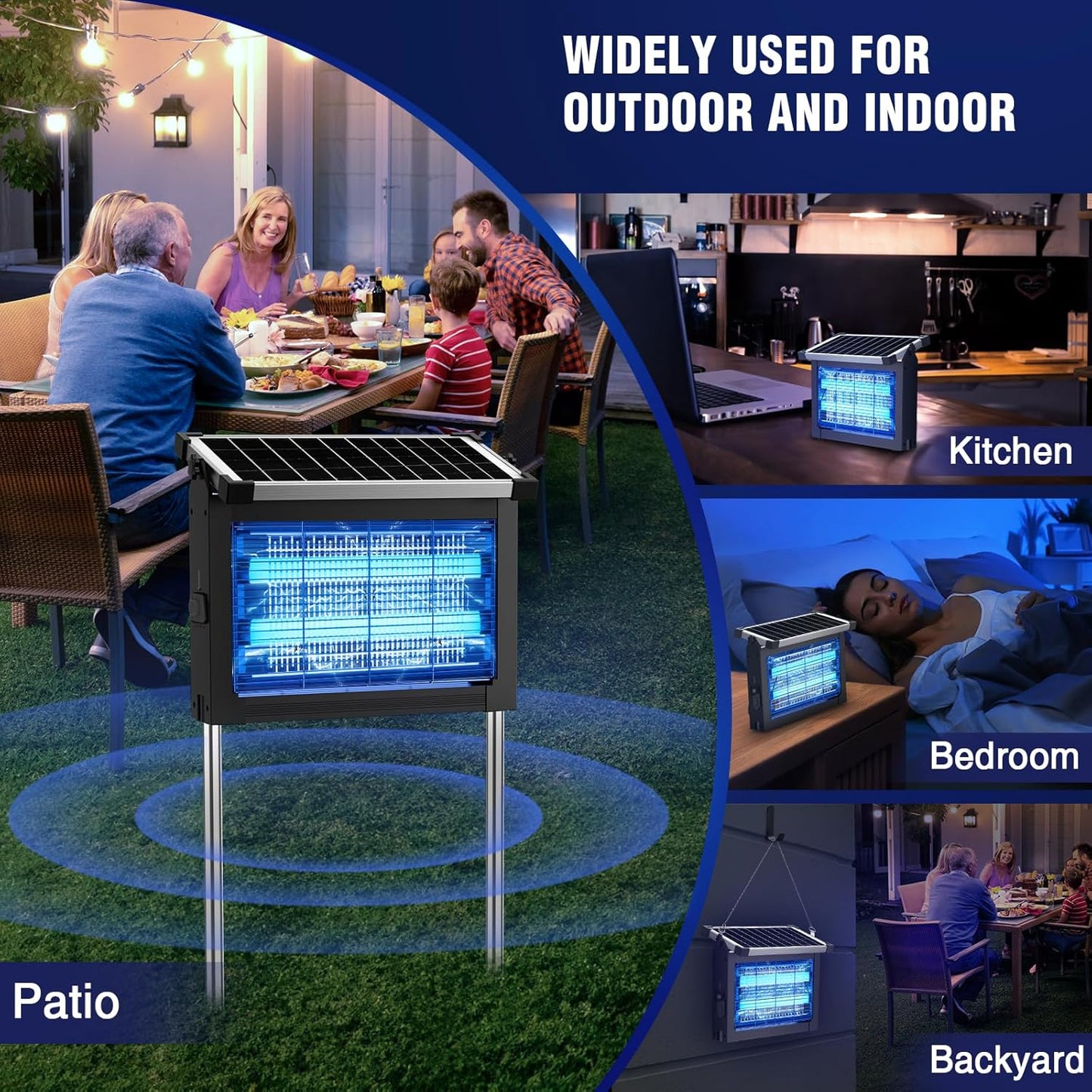 SolarZap Pro – Solar-Powered Waterproof Bug Zapper for Outdoor Mosquito & Insect Control